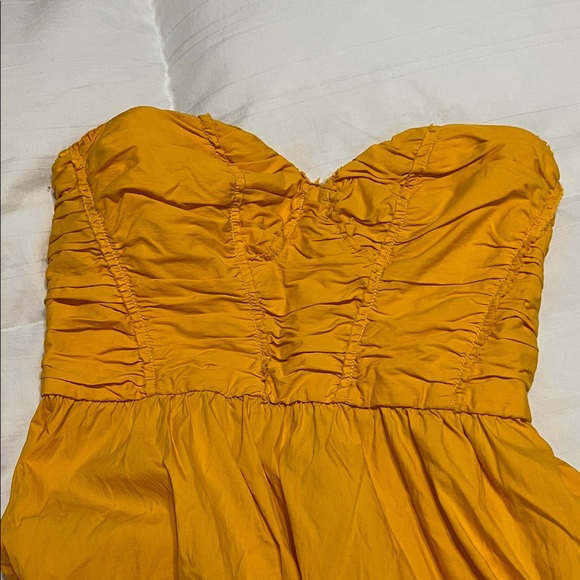 Mango Strapless Dress in Vibrant Yellow - Picture 2 of 4